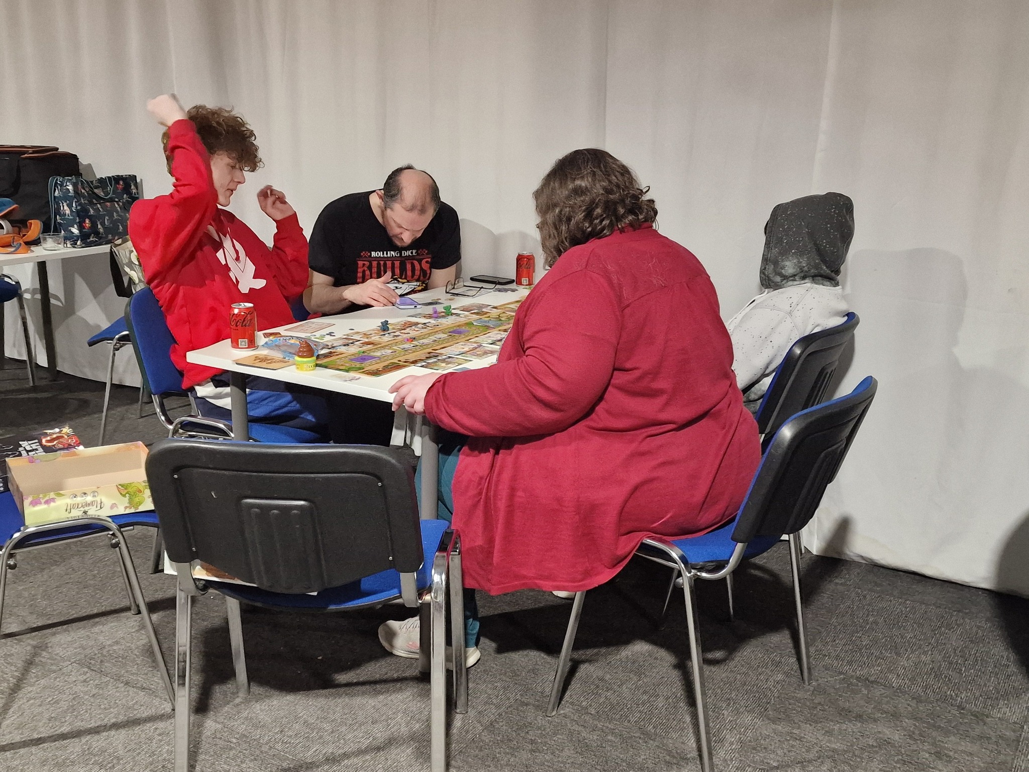 Players enjoying modern board games