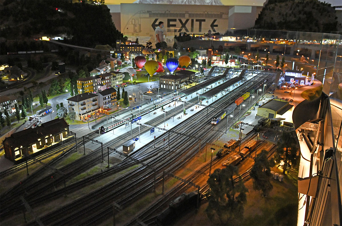 Close-up of model train