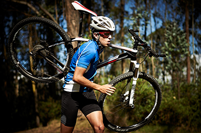 Cyclocross riders during a UK event